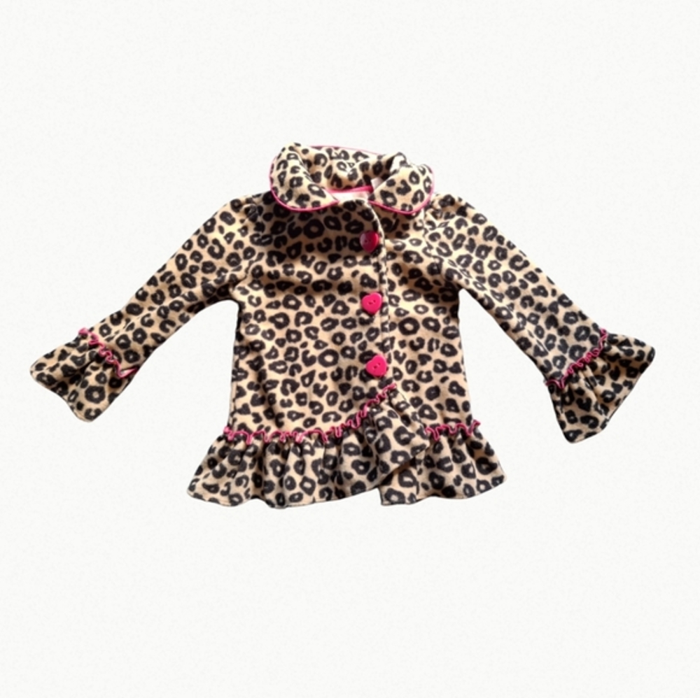 18M Baby Cheetah Button Up PeaCoat